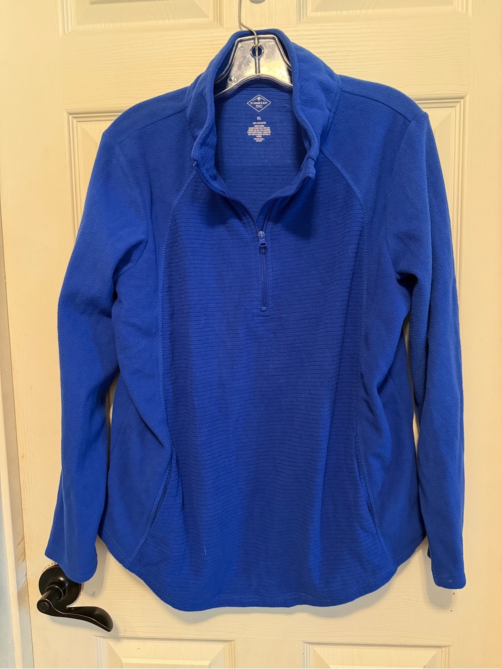 St. John's Bay Royal Blue Women's Quarter-Zip Fleece Pullover